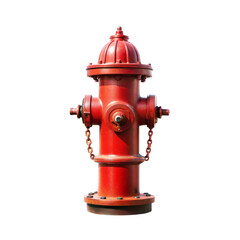 Old red fire hydrant isolated on transparent background. Png