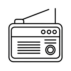 Radio Outline Icon Vector