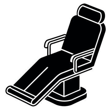 black salon chair reclined, minimalist style clip art preview