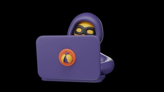 3D icon of a cyber security concept alpha loop