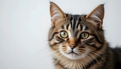 Fototapeta premium Portrait of a cat on white background