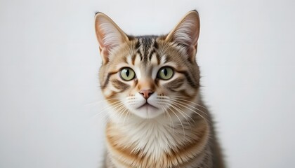 Portrait of a cat on white background