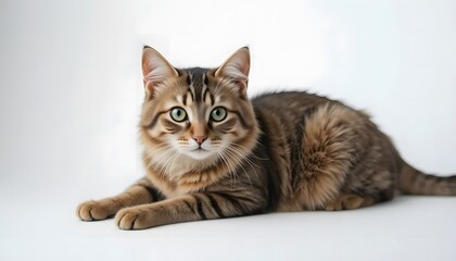 Portrait of a cat on white background