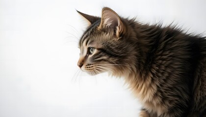 Naklejka premium Portrait of a cat on white background
