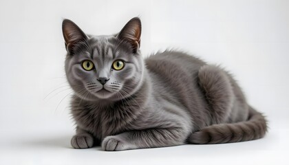 Portrait of a cat on white background