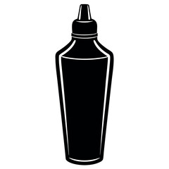 Oral hygiene mouthwash bottle in bold silhouette style