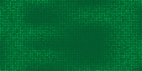 Vector Green Tech Finance Fintech Background. Abstract Pixel Pattern. Digital Business Technology or Science Research Presentation Backdrop.