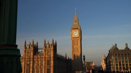 Sunrise at The Houses of Parliament, River Thames and Big Ben in London, UK - Powered by Adobe