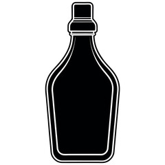 Side view of a mouthwash bottle silhouette clean vector