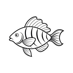 Royal Gramma Fish Outline Vector