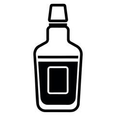 Black silhouette of a mouthwash container for dental care