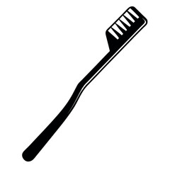 Clean design toothbrush icon in solid black on white background