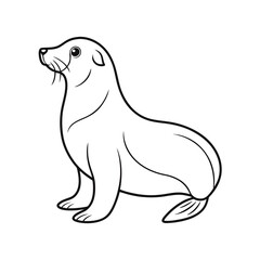 Sea Lion Side View Vector