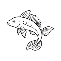 Plecostomus Fish Outline Vector