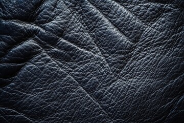 Fototapeta premium Close-up view of textured dark gray leather surface.