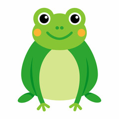 Fototapeta premium green frog cartoon vector on white background