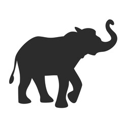 Fototapeta premium Silhouette of elephant raising trunk