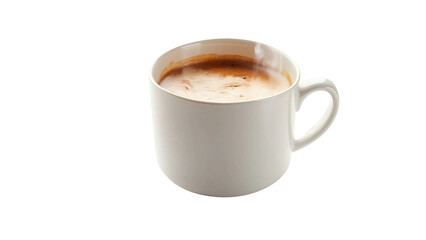 Fototapeta premium White Cup with Hot Coffee on White Background on Transparent Background