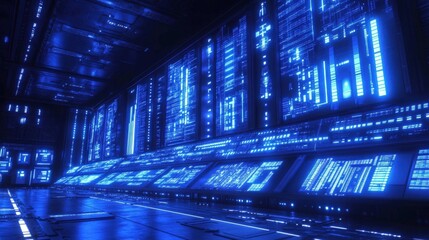 Fototapeta premium Futuristic Control Panel Room