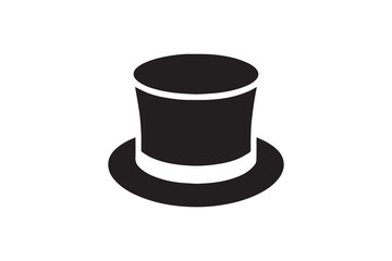simple and unobtrusive Top hat vector silhouette illustration isolated in white background