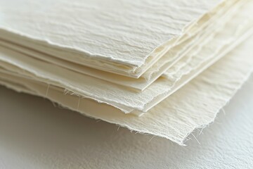 Obraz premium Stack of Rough Edged Paper - A visual texture and material close up of handmade sheets