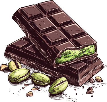 Dubai Chocolate bar with green kadayif and pistachio spread filling