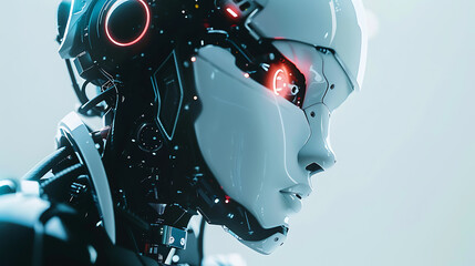 A robotic arm in a high tech lab, assembling parts for robots used in autonomous virtual reality gaming systems, Gaming-tech style