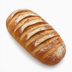 Freshly baked soft French bread loaf on a plain background Generative AI