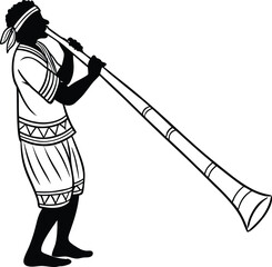 vector illustration of a man with telescope