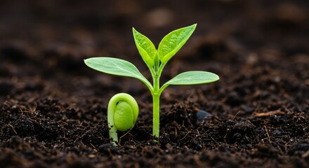 Fototapeta premium seedling plant green botany young success effort survival greenery planting global warming solution
