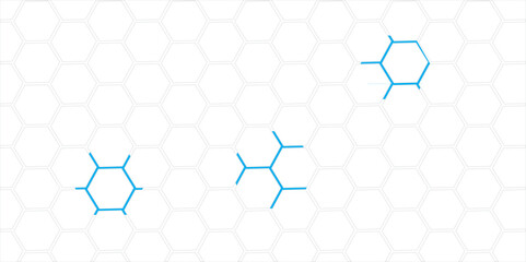 Blue hexagonal pattern with abstract geometric design and digital texture