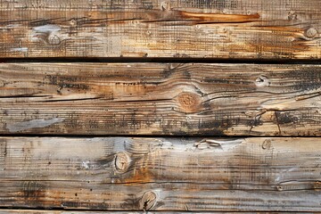 Weathered wood planks with visible knots and grains create a rustic background