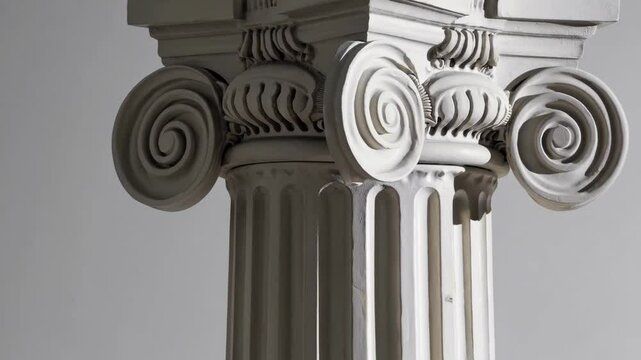 Timelapse of rotating classical ionic column with intricate details