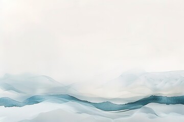 Fototapeta premium Abstract blue hues create a tranquil landscape with soft lines and gentle gradients
