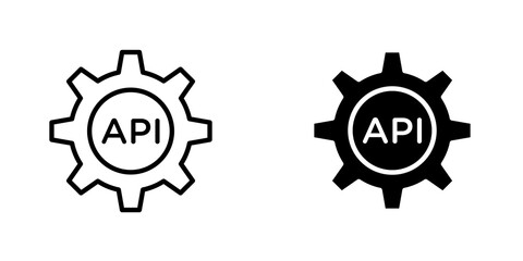 API icon vector solid logo illustration. Flat and line style for graphic design, Website