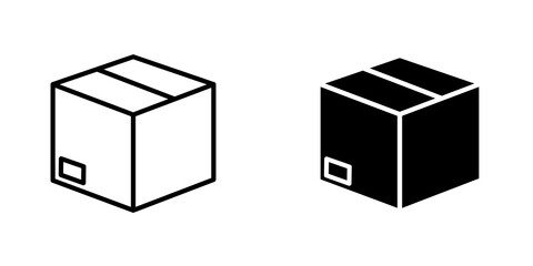 Box icon vector solid logo illustration. Flat and line style for graphic design, Website