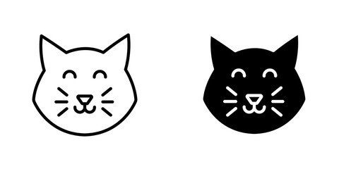 Cat icon vector solid logo illustration. Flat and line style for graphic design, Website