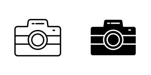 Camera icon vector solid logo illustration. Flat and line style for graphic design, Website