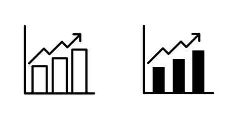 Chart icon vector solid logo illustration. Flat and line style for graphic design, Website