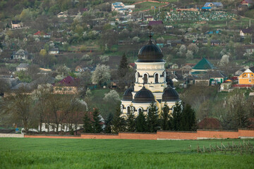 Beautiful rural landscape from the Republic of Moldova. Village life in spring.