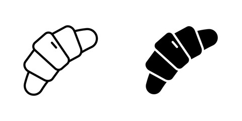 Croissant icon vector solid logo illustration. Flat and line style for graphic design, Website