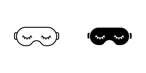 Eye mask icon vector solid logo illustration. Flat and line style for graphic design, Website