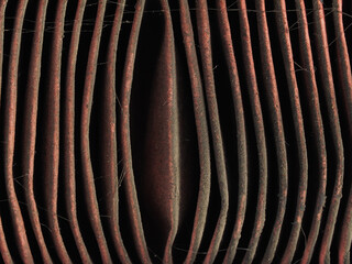 Dirty, dusty old air filter for vehicle. 