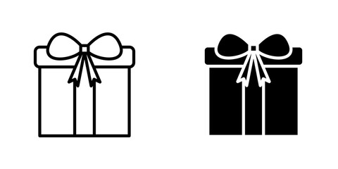 Gift icon vector solid logo illustration. Flat and line style for graphic design, Website