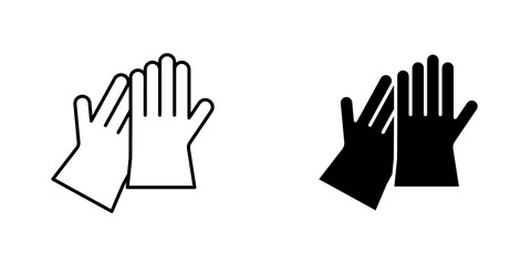 Glove icon vector solid logo illustration. Flat and line style for graphic design, Website