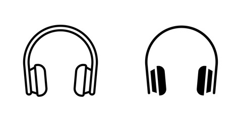 Headset icon vector solid logo illustration. Flat and line style for graphic design, Website