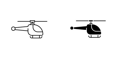 Helicopter icon vector solid logo illustration. Flat and line style for graphic design, Website