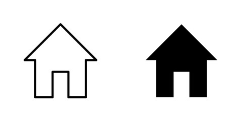 Home icon vector solid logo illustration. Flat and line style for graphic design, Website