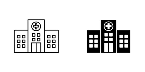 Naklejka premium Hospital icon vector solid logo illustration. Flat and line style for graphic design, Website