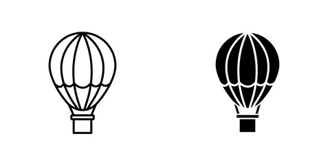 Hot air balloon icon vector solid logo illustration. Flat and line style for graphic design, Website